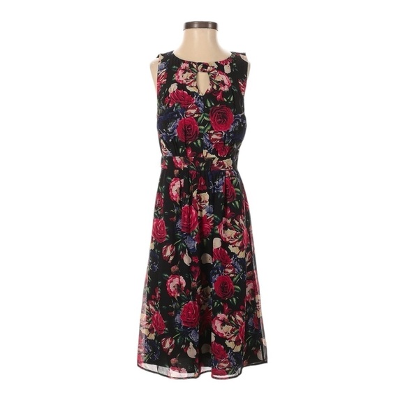 Modcloth Dresses & Skirts - ModCloth Flaunts & Needs Floral Rose Print Chiffon Midi Dress Size 3X